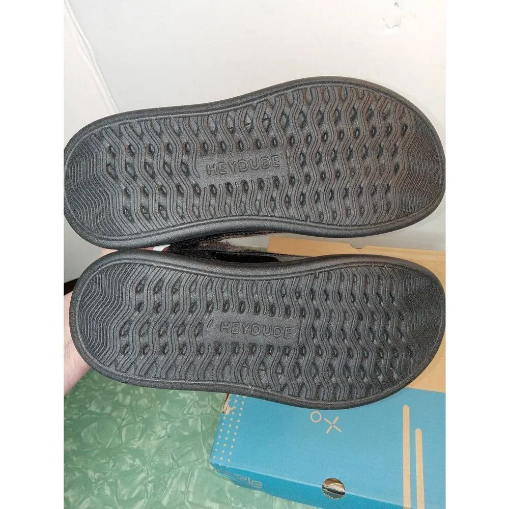 Hey Dude Children's Mel Youth Leopard Print Black Shoes Boots Size K 12.